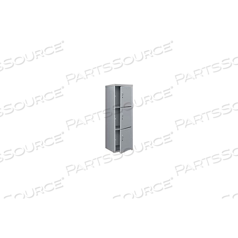 OEM#: DLCU-2424-3-GYTRIPLE TIER 3 DOOR HEAVY DUTY WELDED STEEL LOCKER, 24WX24DX74H, GRAY by Pucel Enterprises
