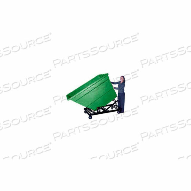 OEM#: SD-1.7C GREENPLASTIC SELF-DUMPING FORKLIFT HOPPER W/ CASTER BASE, 1-7/10 CU. YD., 1200 LBS. CAP., GREEN by Bayhead Products