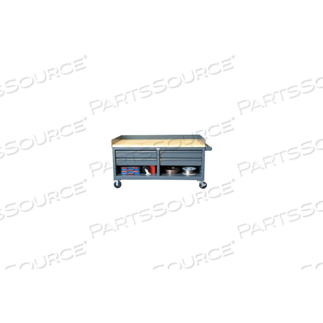 MOBILE CABINET WORKBENCH WITH KEY LOCK DRAWERS - 72 W X 36 D X 26 H