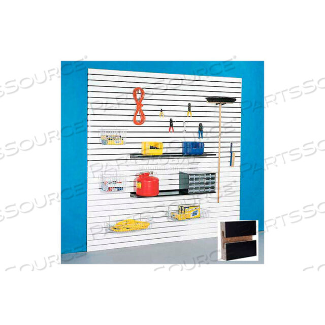 OEM#: 4HX8BK48H X 96W SLATWALL PANEL - BLACK LAMINATE, WITHOUT INSERTS by Holland Panel Products