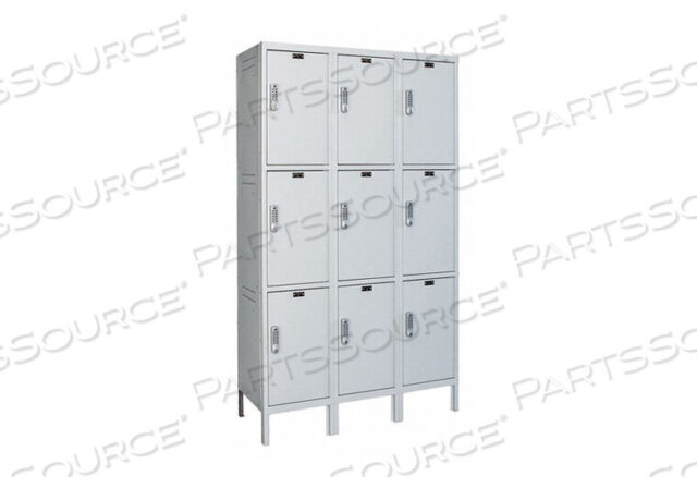 OEM#: UELBP3588-3A-PLLAPTOP/BACKPACK LOCKER, 45X18X24, 3 TIER, 3 WIDE, ASSEMBLED - LIGHT GRAY by Hallowell