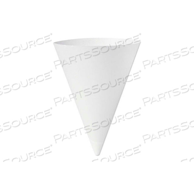 SOLO BARE TREATED PAPER CONE WATER CUPS, 7 OZ., WHITE, 250 CUPS/BAG - 20 BAGS/CARTON