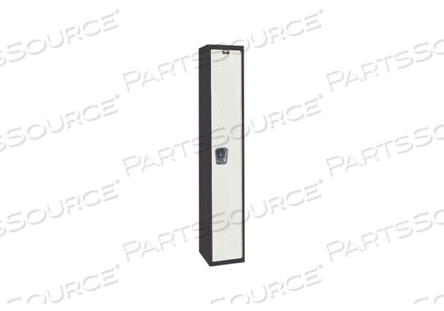 OEM#: U1282-1MPSINGLE TIER 1 DOOR BLACK TIE STEEL LOCKER, 12WX18DX72H, BLACK/LIGHT GRAY, UNASSEMBLED by Hallowell