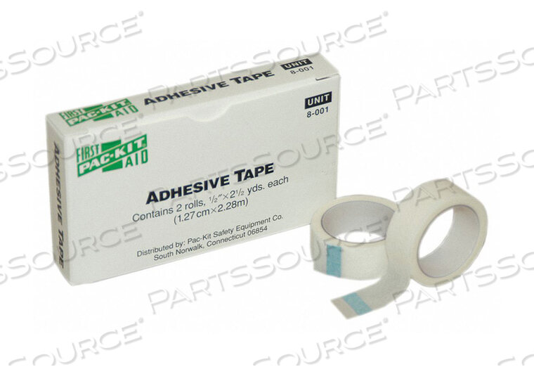 OEM#: 8-001TAPE WHITE 1/2 IN W 5 FT L PK2 by First Aid Only