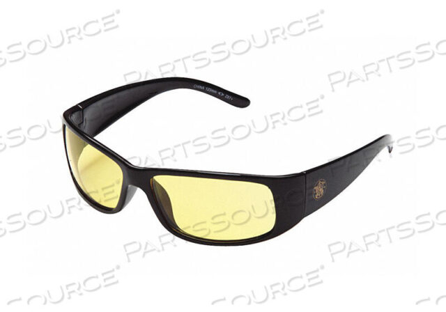 OEM#: 21305ELITE SAFETY GLASSES, AMBER POLYCARBONATE LENS, ANTI-FOG, BLACK, NYLON by Smith & Wesson