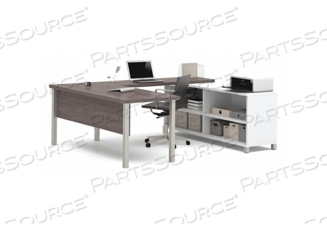 OEM#: 120881-47U-SHAPE WORKSTATION WHITE/BARK GREY by Bestar