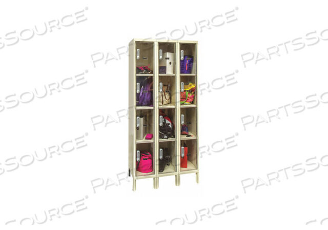 OEM#: UESVP3258-4A-PTBOX LOCKR CLRVIEW 3 WIDE 4 TIER TAN by Hallowell