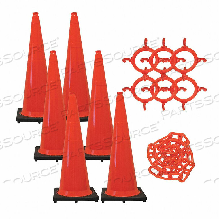 OEM#: 97213-6TRAFFIC CONE & CHAIN KIT, TRAFFIC ORANGE by Mr. Chain