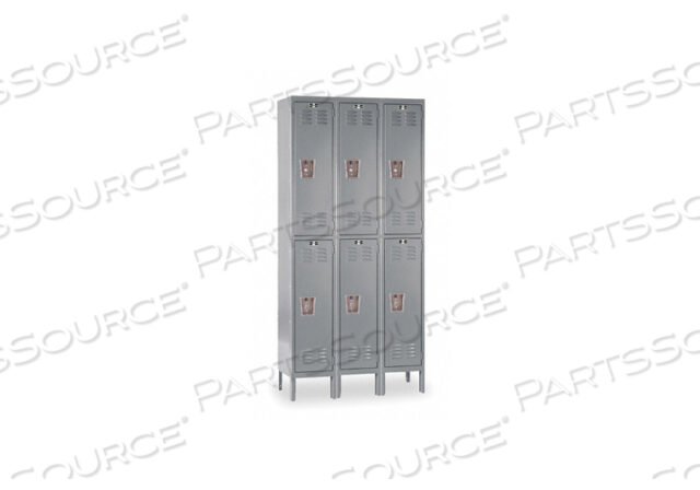 OEM#: U3228-2HGG7206 WARDROBE LOCKER LVRD 3 WIDE 2 TIER GRAY by Hallowell