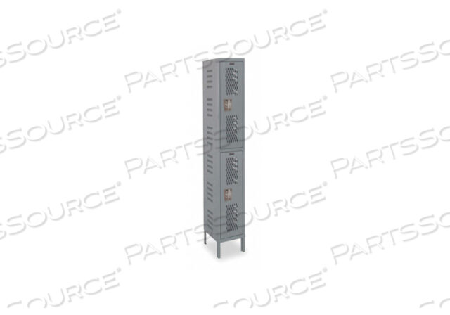 OEM#: U1888-2HDV-HGDOUBLE TIER 2 DOOR HEAVY-DUTY VENTILATED LOCKER, 18WX18DX36H, DARK GRAY, UNASSEMBLED by Hallowell