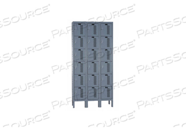 OEM#: U3258-6HDV-HGHEAVY-DUTY VENTILATED LOCKER SIX TIER 12X15X12 18 DOOR UNASSEMBLED DARK GRAY by Hallowell