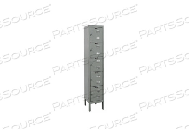 OEM#: U1256-5A-HGFIVE TIER 5 DOOR PREMIUM STEEL LOCKER, 12WX15DX12H, DARK GRAY, ASSEMBLED by Hallowell