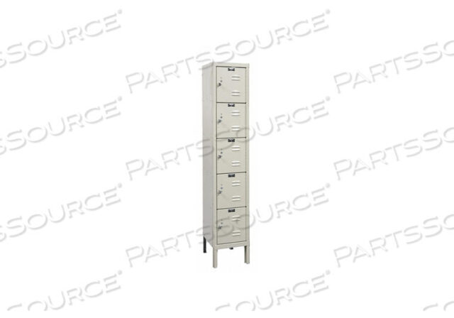 OEM#: U1256-5PTFIVE TIER 5 DOOR PREMIUM STEEL LOCKER, 12WX15DX12H, TAN, UNASSEMBLED by Hallowell