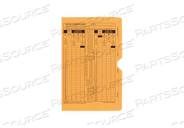 OEM#: 8535MONTHLY LOG SUMMARY ENVELOPES by J.J. Keller & Associates