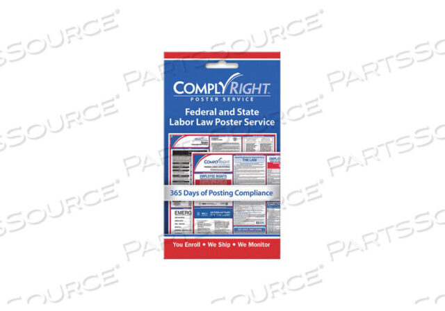 OEM#: CRPS01LABOR LAW POSTER SERVICE CARD ENGLISH by Complyright