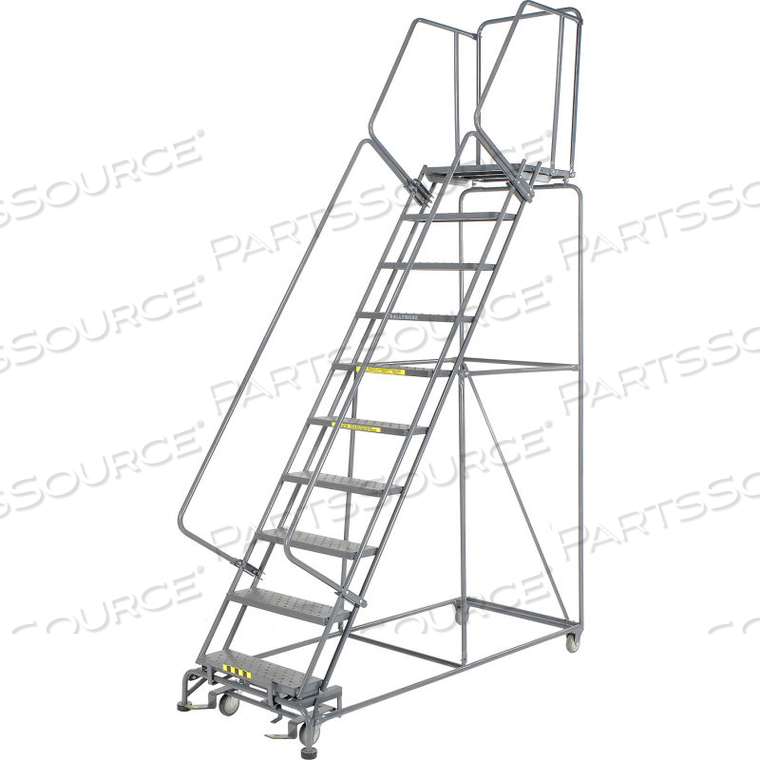 OEM#: FS103221PSTEEL PERFORATED 10-STEP ROLLING LADDER, GRAY, 32 X 80 X 100 by Ballymore