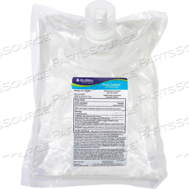 INSTANT FOAM HAND SANITIZER REFILL, 1200ML, 6 PER CASE
