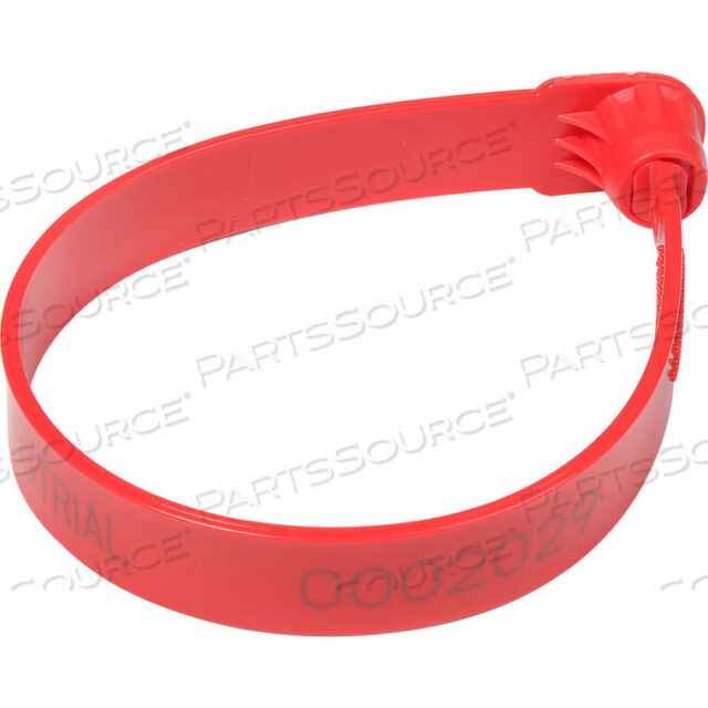 OEM#: PTS13531FIXED LENGTH PLASTIC TRUCK SEAL, 7.5 RED, 60LBS PULL FORCE, 100/PACK by Cambridge Security Seals LLC