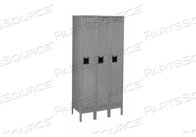 OEM#: STK-121860-3 MED GRWARDROBE LOCKER LVRD 3 WIDE 1 TIER GRAY by Tennsco Corp.