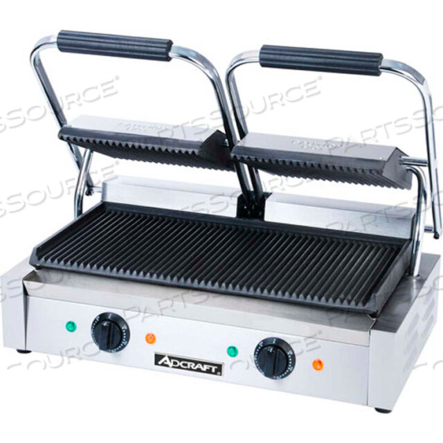 ADCRAFT - DOUBLE SANDWICH GRILL, W/GROOVED PLATES, 120V