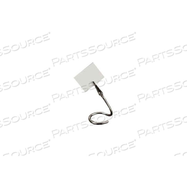 ALLIGATOR CLIP CARD HOLDER, SWIRLY BASE, C DESIGN, CHROME