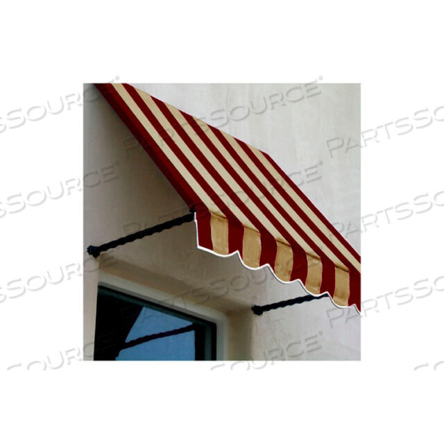 WINDOW/ENTRY AWNING 10-3/8W X 2-9/16H X 2D BURGUNDY/TAN