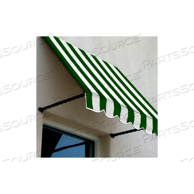 WINDOW/ENTRY AWNING 10-3/8W X 2-9/16H X 2D FOREST GREEN/WHITE