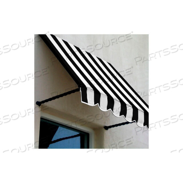 WINDOW/ENTRY AWNING 10-3/8W X 2-9/16H X 2D BLACK/WHITE