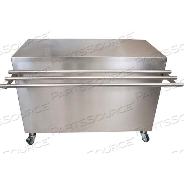 STAINLESS STEEL SERVING COUNTER W/DROP SHELF FOR SERVING TRAYS 24X48