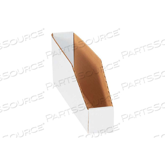 OEM#: BSBINMT2122 X 12 X 4-1/2 OPEN TOP WHITE CORRUGATED BIN BOX by The Packaging Wholesalers