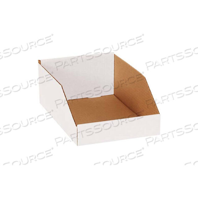 OEM#: BSBINMT8128 X 12 X 4-1/2 OPEN TOP WHITE CORRUGATED BIN BOX by The Packaging Wholesalers