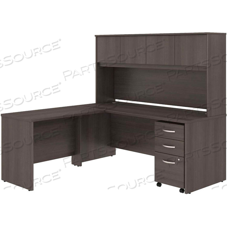 72 L-DESK WITH HUTCH, MOBILE FILE CABINET & 42 RETURN- STORM GRAY - STUDIO C SERIES