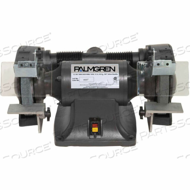 OEM#: 9682082PALMGREN BENCH 3 PHASE GRINDER W/WHEEL GUARDS & DUST COLLECTION PORTS, 8 WHEEL DIAV by C.H. Hanson