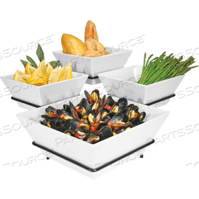 4 BOWL SQUARE ORGANIZER 11W X 22D X 8H BLACK