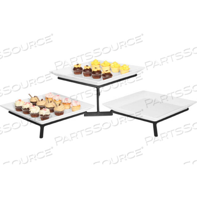 METAL WIRE SQUARE 2 TIER STAND 16W X 31D X 9H BLACK