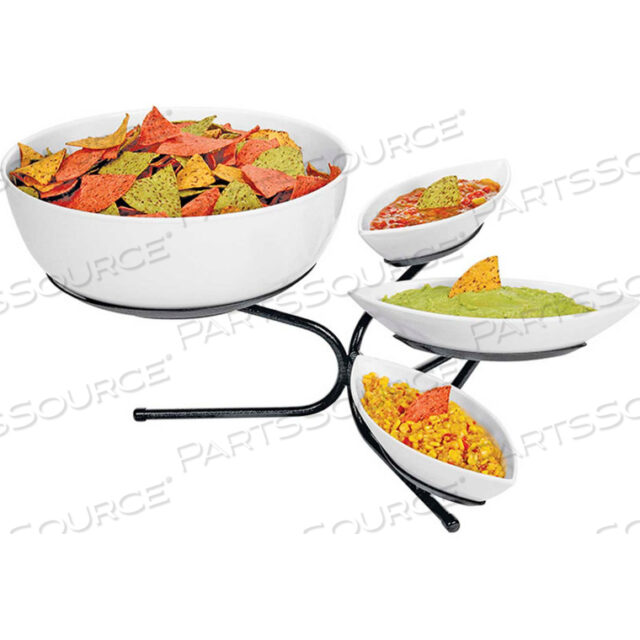 INCLINE TIERED BOWL AND CANOE DISPLAY 17W X 27D X 11H BLACK