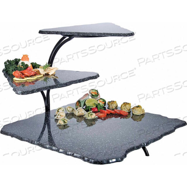 METAL 3 TIER SIMULATED STONE RISER 20W X 30D X 18H GREY