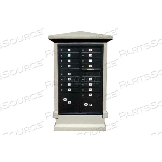 OEM#: STUCOL-SHRT-NPDECORATIVE STUCCO CBU MAILBOX CENTER, SHORT PEDESTAL (COLUMN ONLY) UNPAINTED by Qualarc