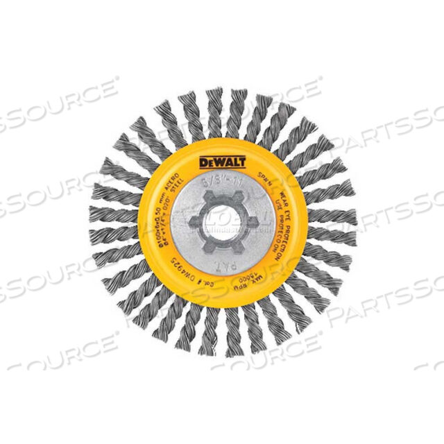 HP STRINGER WIRE WHEEL, 4 X 5/8-11, 20000 RPM, .020 STAINLESS STEEL WIRE, 6/PK