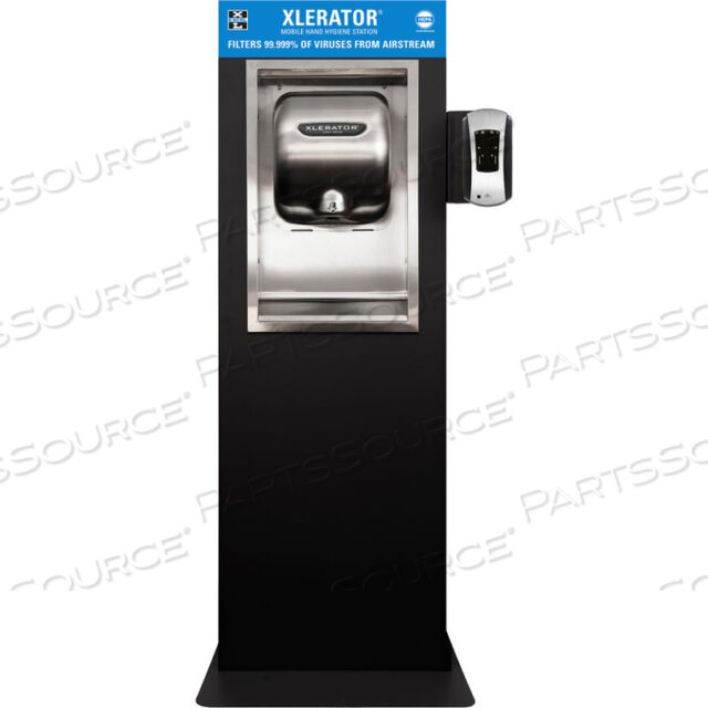 XLERATOR MOBILE HAND HYGIENE STATION WITH HAND DRYER & SANITIZER DISPENSER BRACKET, 110-120V