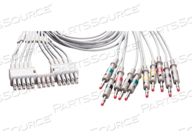 Replaces Mortara Instrument, Inc 9293-046-60WAM/AM12 10 WIRE REPLACEMENT LEAD SET, AHA BANANA, LIMBS