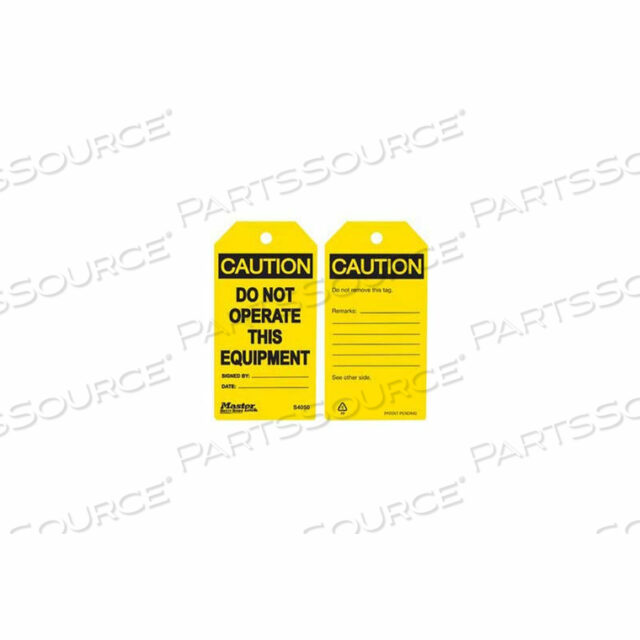 SAFETY TAG, DO NOT OPERATE, YELLOW