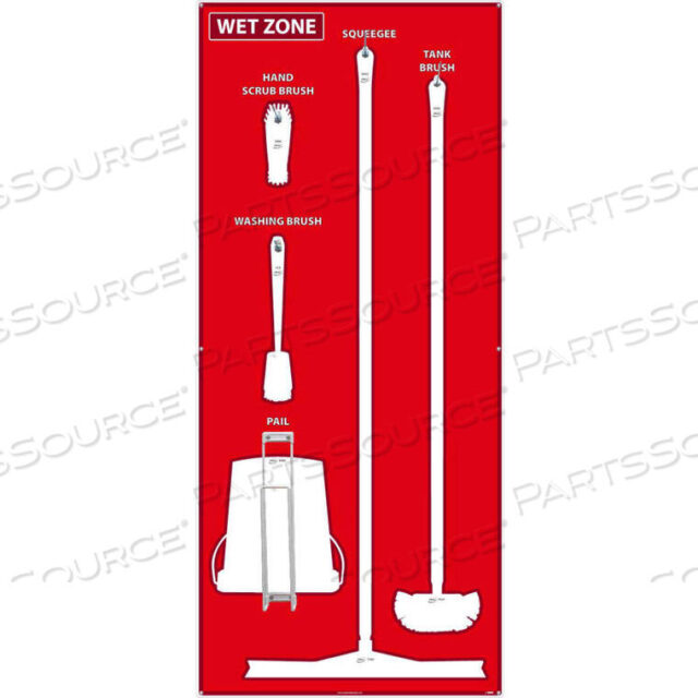 OEM#: SB109ACPWET ZONE SHADOW BOARD, RED/WHITE,68 X 30, ACP, ALUMINUM COMPOSITE PANEL by National Marker Company
