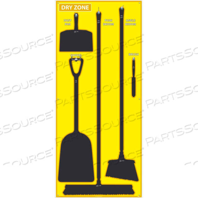 OEM#: SB140FGDRY ZONE SHADOW BOARD, YELLOW/BLACK,68 X 30, PRO SERIES ACRYLIC by National Marker Company