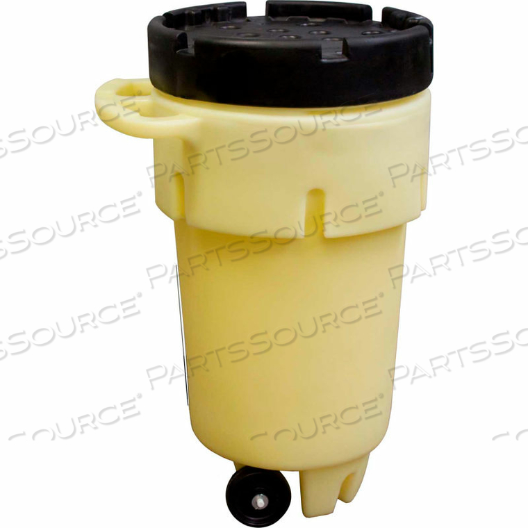 OEM#: 1159-YEWHEELED POLY-SPILLPACK DRUM - 50 GALLON CAPACITY YELLOW WITH BLACK EASY-OFF LID by Enpac