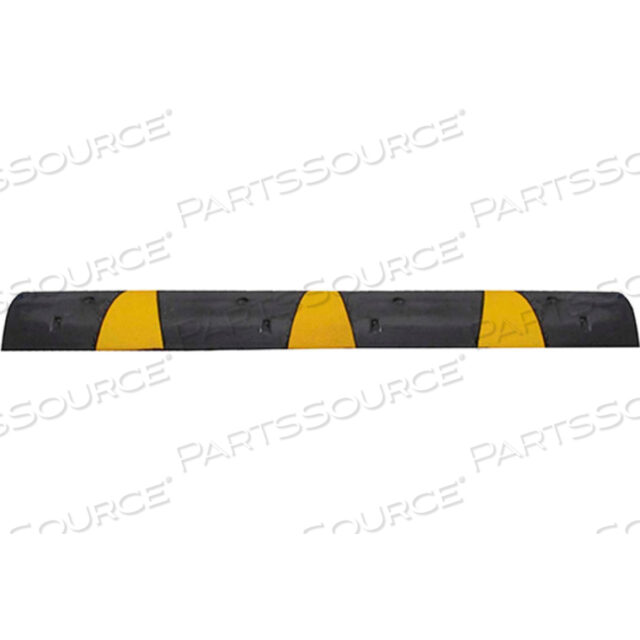 BLACK SPEED BUMP, RECYCLED RUBBER WITH REFLECTIVE STRIPES, 6 FEET LONG