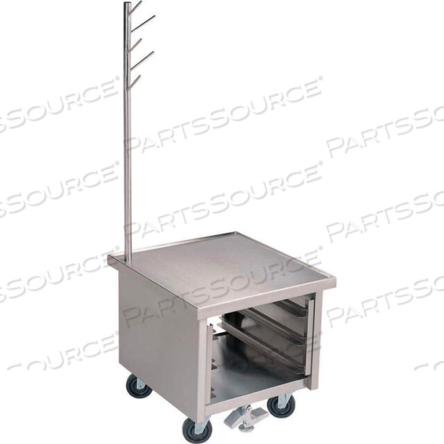 SLICER/MIXER STAND WITH 2 SIDE & BACKSPLASH, UNDERSHELF & BULLET FEET 24X24X26 1/2