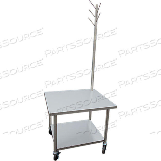 MIXER TABLE WITH TOOL TREE, UNDERSHELF & CASTERS 30X30X30