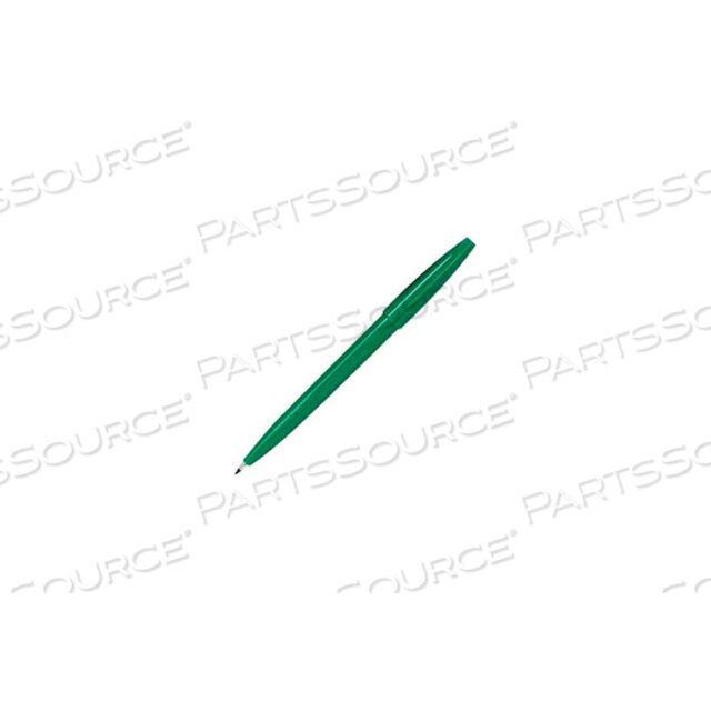 SIGN PEN, WATER-BASED INK, FIBER TIP, FINE, GREEN BARREL/INK, DOZEN