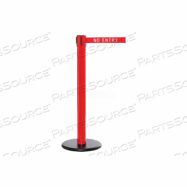 OEM#: SPRO300R-RDSAFETYPRO 300 RETRACTABLE BELT BARRIER, 40 RED POST, 16 RED BELT by Queue Solutions LLC